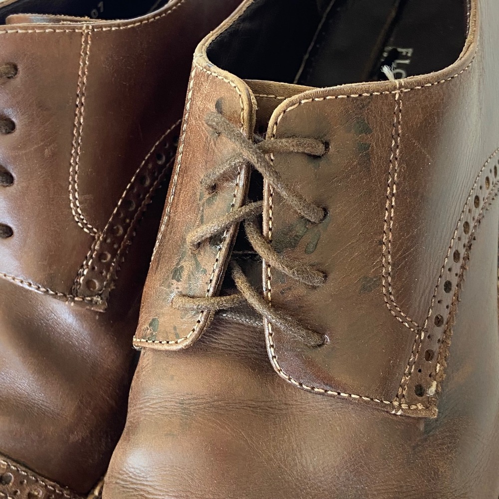 Florsheim Brown Leather‎ Cap Toe Castellano Shoes Distressed Size 9.5 D - Picture 4 of 10